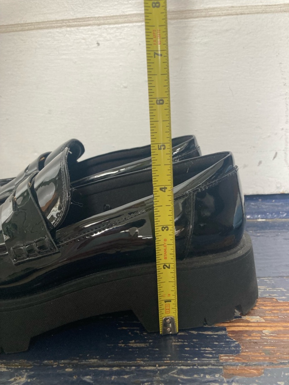 Zara Black Patent Leather Lug Sole Loafers - Picture 5 of 5